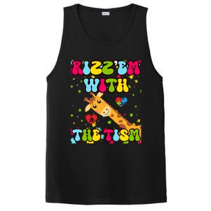 Autism Funny Rizz Em With The Tism Meme Autistic Giraffe Gift PosiCharge Competitor Tank