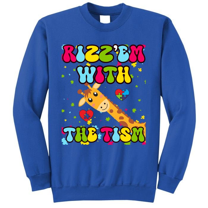 Autism Funny Rizz Em With The Tism Meme Autistic Giraffe Gift Sweatshirt