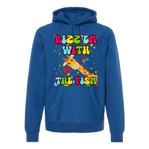 Autism Funny Rizz Em With The Tism Meme Autistic Giraffe Gift Premium Hoodie