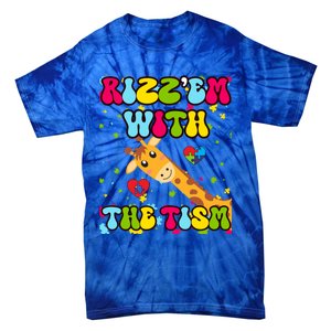 Autism Funny Rizz Em With The Tism Meme Autistic Giraffe Gift Tie-Dye T-Shirt