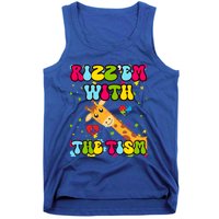 Autism Funny Rizz Em With The Tism Meme Autistic Giraffe Gift Tank Top