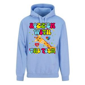 Autism Funny Rizz Em With The Tism Meme Autistic Giraffe Gift Unisex Surf Hoodie