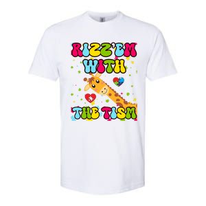 Autism Funny Rizz Em With The Tism Meme Autistic Giraffe Gift Softstyle CVC T-Shirt