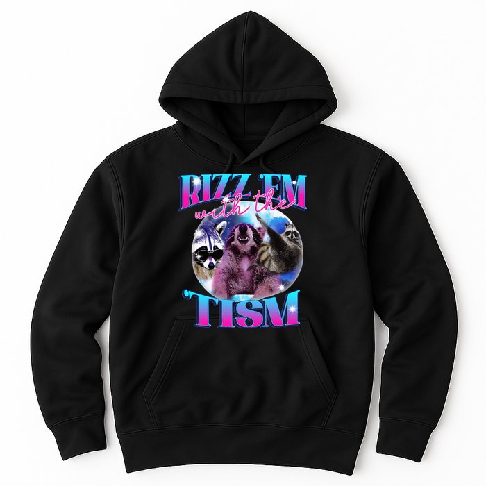 Autism Funny Rizz Em With The Tism Meme Autistic Opossum Hoodie