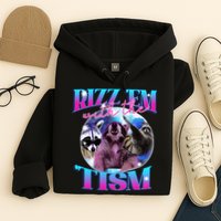 Autism Funny Rizz Em With The Tism Meme Autistic Opossum Hoodie