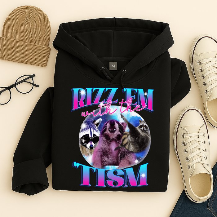 Autism Funny Rizz Em With The Tism Meme Autistic Opossum Hoodie
