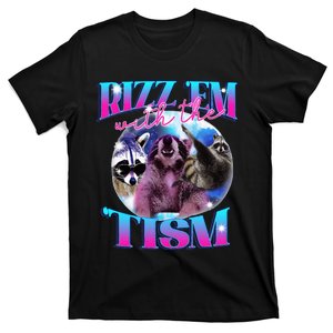 Autism Funny Rizz Em With The Tism Meme Autistic Opossum T-Shirt