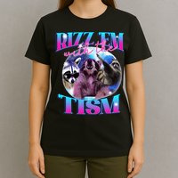 Autism Funny Rizz Em With The Tism Meme Autistic Opossum T-Shirt