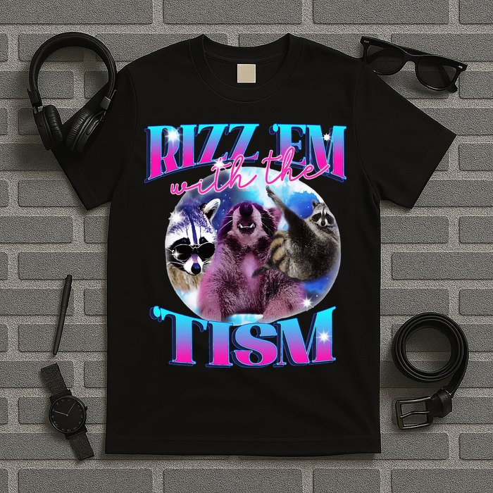 Autism Funny Rizz Em With The Tism Meme Autistic Opossum T-Shirt