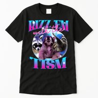 Autism Funny Rizz Em With The Tism Meme Autistic Opossum Tall T-Shirt