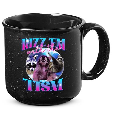 Autism Funny Rizz Em With The Tism Meme Autistic Opossum 15oz Campfire Ceramic Mug
