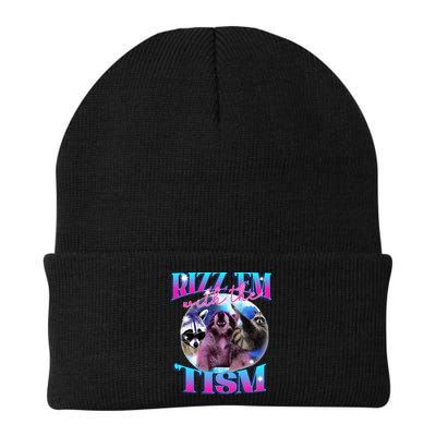 Autism Funny Rizz Em With The Tism Meme Autistic Opossum Beanie
