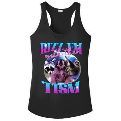 Autism Funny Rizz Em With The Tism Meme Autistic Opossum Ladies PosiCharge Competitor Racerback Tank