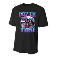Autism Funny Rizz Em With The Tism Meme Autistic Opossum Youth Performance Sprint T-Shirt