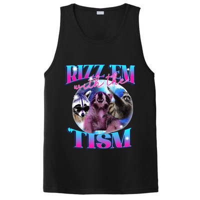 Autism Funny Rizz Em With The Tism Meme Autistic Opossum PosiCharge Competitor Tank