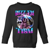 Autism Funny Rizz Em With The Tism Meme Autistic Opossum Toddler Sweatshirt