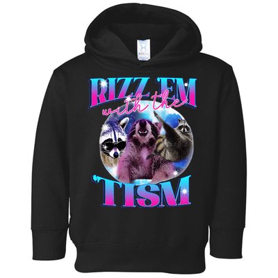 Autism Funny Rizz Em With The Tism Meme Autistic Opossum Toddler Hoodie
