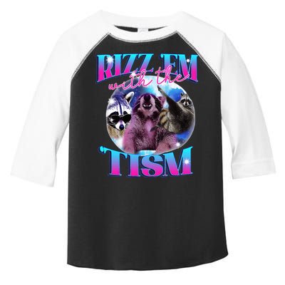 Autism Funny Rizz Em With The Tism Meme Autistic Opossum Toddler Fine Jersey T-Shirt