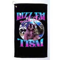 Autism Funny Rizz Em With The Tism Meme Autistic Opossum Golf Towel