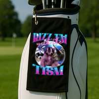 Autism Funny Rizz Em With The Tism Meme Autistic Opossum Golf Towel