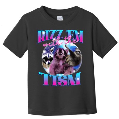 Autism Funny Rizz Em With The Tism Meme Autistic Opossum Toddler T-Shirt