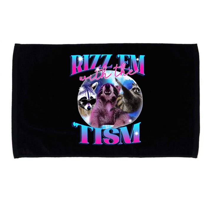 Autism Funny Rizz Em With The Tism Meme Autistic Opossum Microfiber Hand Towel