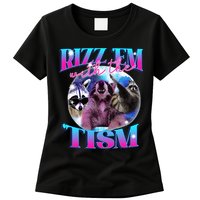 Autism Funny Rizz Em With The Tism Meme Autistic Opossum Womens T-Shirt