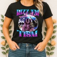 Autism Funny Rizz Em With The Tism Meme Autistic Opossum Womens T-Shirt
