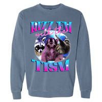 Autism Funny Rizz Em With The Tism Meme Autistic Opossum Garment-Dyed Sweatshirt