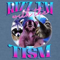Autism Funny Rizz Em With The Tism Meme Autistic Opossum Garment-Dyed Sweatshirt