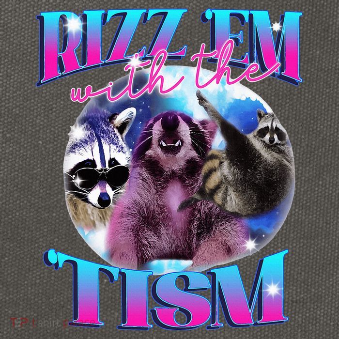 Autism Funny Rizz Em With The Tism Meme Autistic Opossum Cotton Canvas Backpack