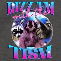 Autism Funny Rizz Em With The Tism Meme Autistic Opossum Vector Backpack