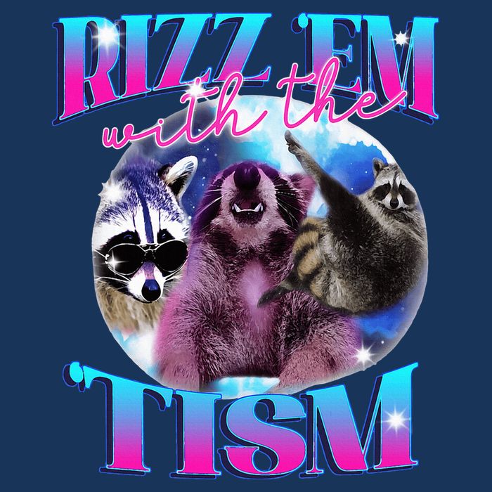 Autism Funny Rizz Em With The Tism Meme Autistic Opossum Infant Baby Jersey Bodysuit
