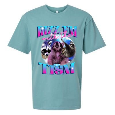 Autism Funny Rizz Em With The Tism Meme Autistic Opossum Sueded Cloud Jersey T-Shirt