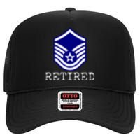 Air Force Retired E7 Master Sergeant High Crown Mesh Back Trucker Hat