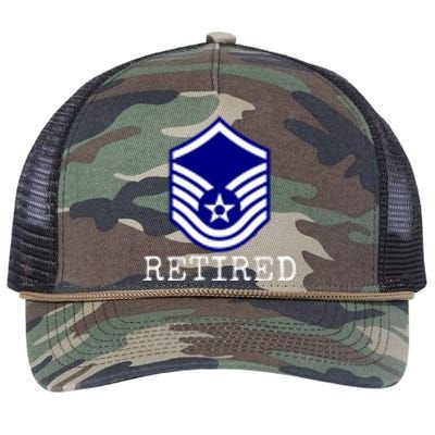 Air Force Retired E7 Master Sergeant Retro Rope Trucker Hat Cap