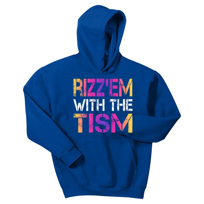 Autism Funny Rizz Em With The Tism Meme Autistic Awareness Meaningful Gift Kids Hoodie