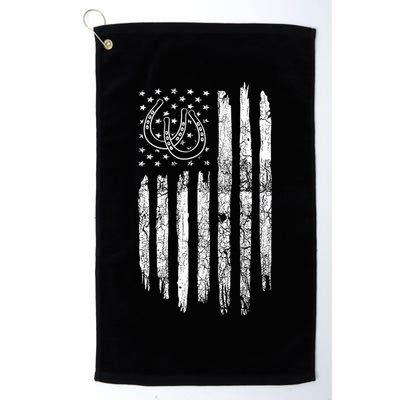American Flag Roping Horse Lover Funny Gift Cow Vintage Roping Gift Golf Towel
