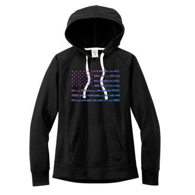 American Flag Railroad Train Conductor Gift Women's Fleece Hoodie