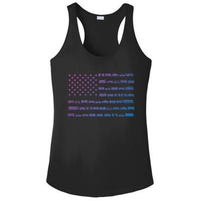 American Flag Railroad Train Conductor Gift Ladies PosiCharge Competitor Racerback Tank