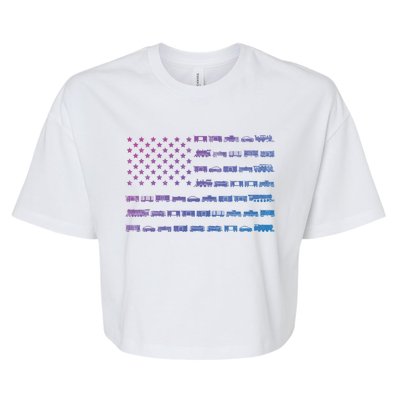 American Flag Railroad Train Conductor Gift Bella+Canvas Jersey Crop Tee