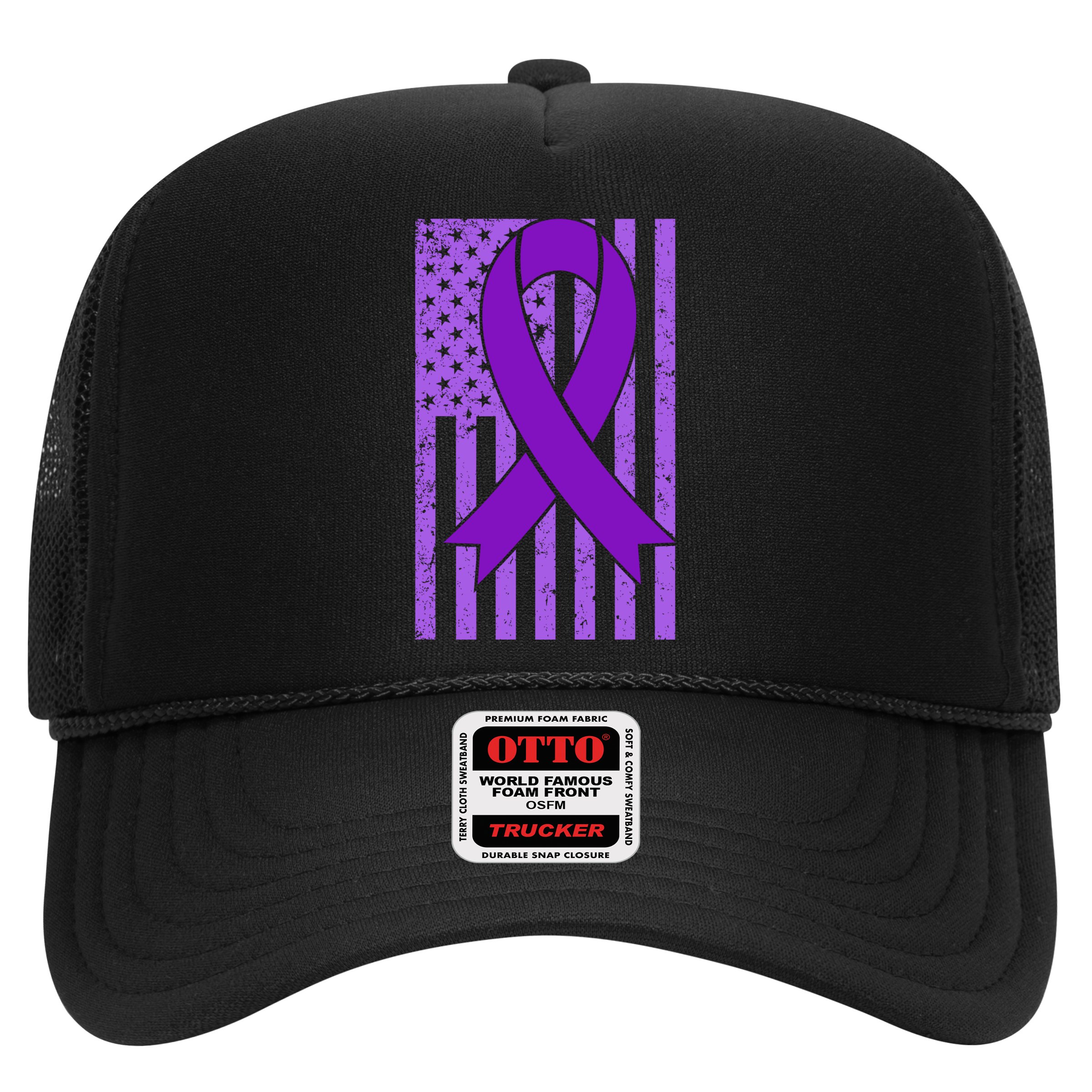 American Flag Ribbon Purple Sarcoidosis Awareness Great Gift Hat
