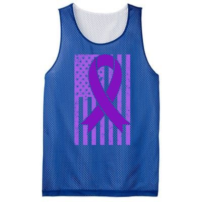 American Flag Ribbon Purple Sarcoidosis Awareness Great Gift Mesh Reversible Basketball Jersey Tank