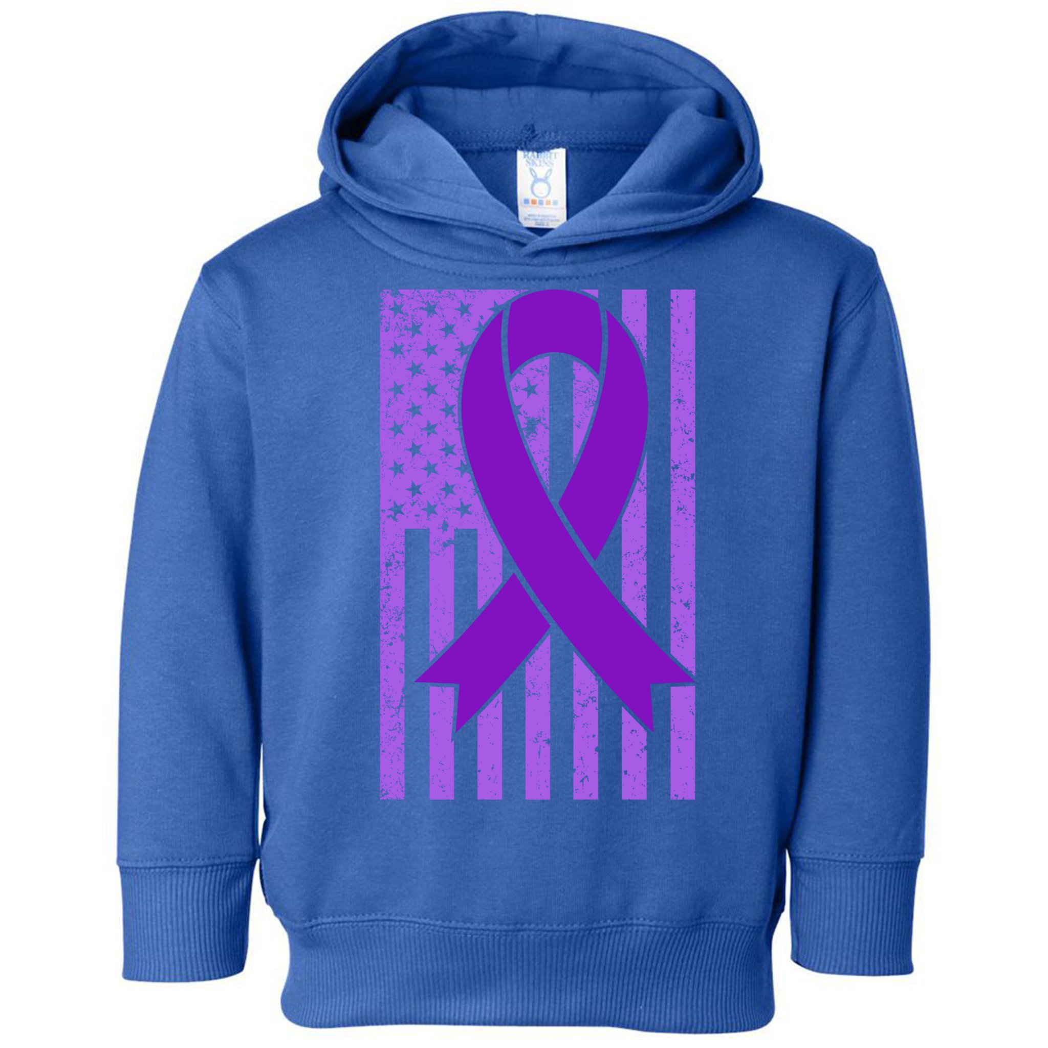 American Flag Ribbon Purple Sarcoidosis Awareness Great Gift Toddler Hoodie