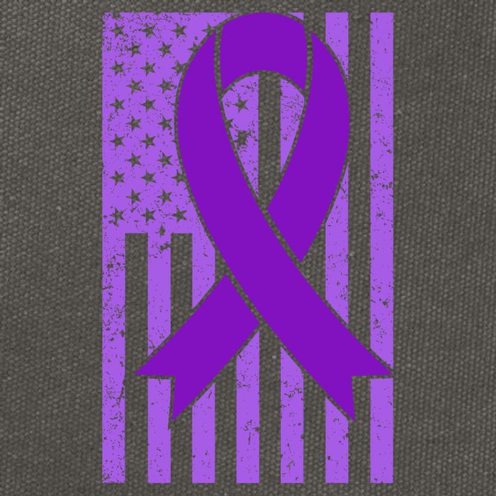 American Flag Ribbon Purple Sarcoidosis Awareness Great Gift Cotton Canvas Backpack