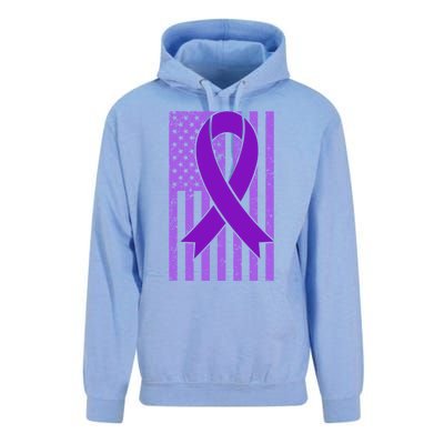 American Flag Ribbon Purple Sarcoidosis Awareness Great Gift Unisex Surf Hoodie