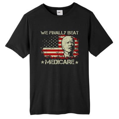 American Flag Retro We Finally Beat Medicare Funny Biden Tall Fusion ChromaSoft Performance T-Shirt