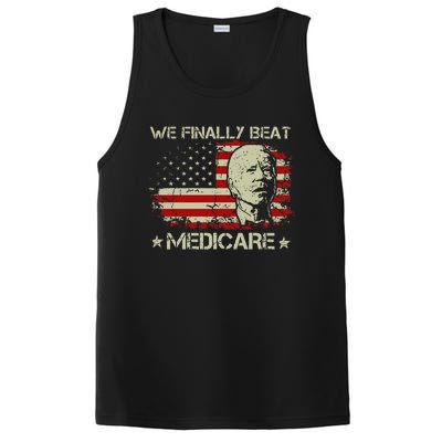 American Flag Retro We Finally Beat Medicare Funny Biden PosiCharge Competitor Tank