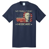 American Flag Retro We Finally Beat Medicare Funny Biden Tall T-Shirt