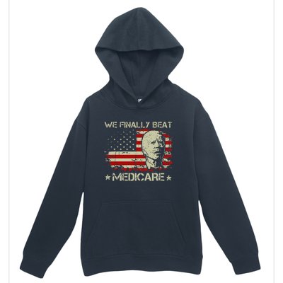 American Flag Retro We Finally Beat Medicare Funny Biden Urban Pullover Hoodie